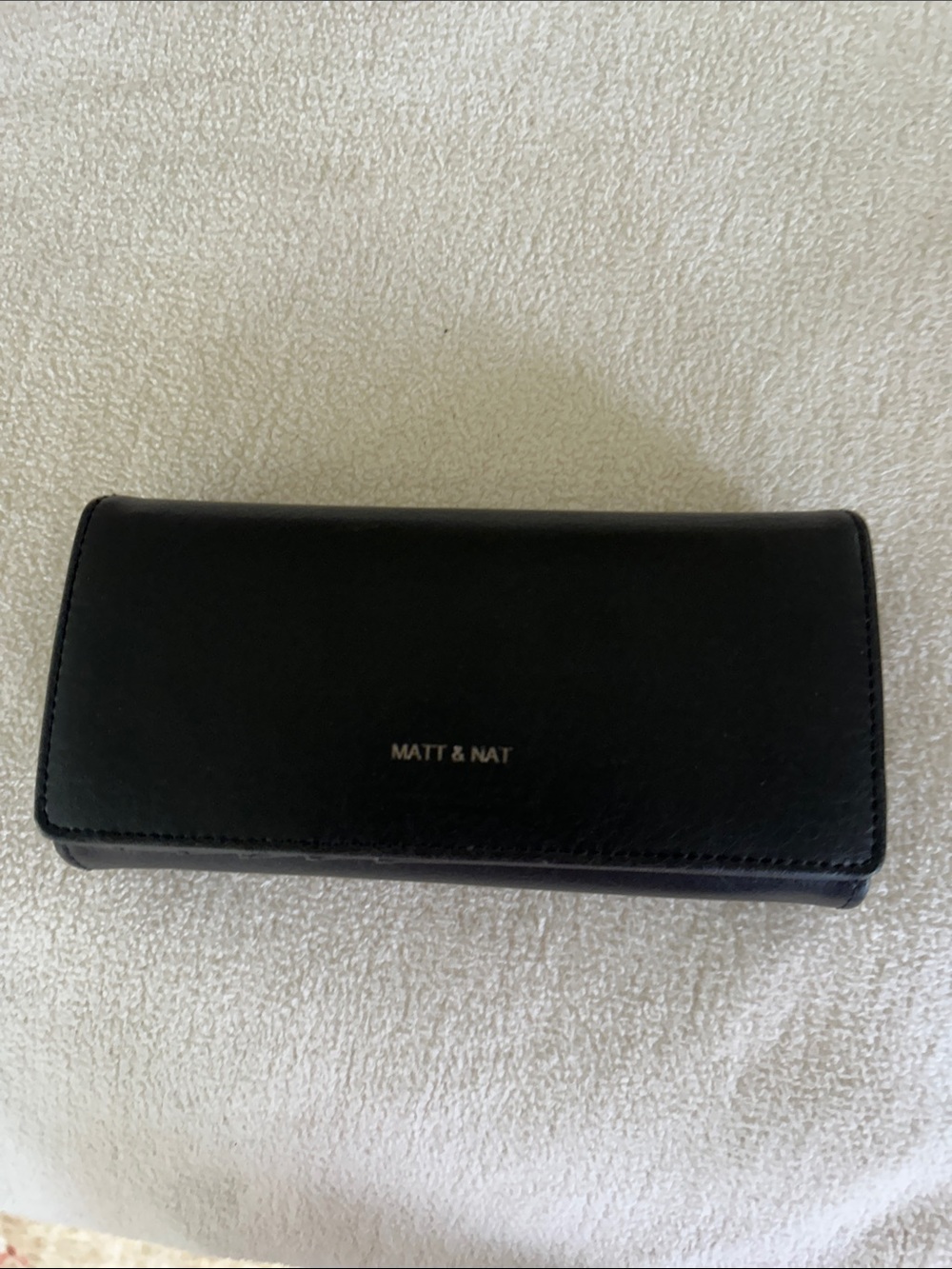 Matt & Nat Black Folded  Leather Wallet